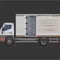 Mitsubishi Box Truck With Rusted Exterior And White Cargo Box Design