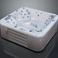 Modern Square Hot Tub With Multiple Jets And Control Panel For Home Relaxation 3d model