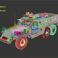 Armored Military Vehicle With 6x6 Wheels Protective Armor And Roof Mounted Equipment