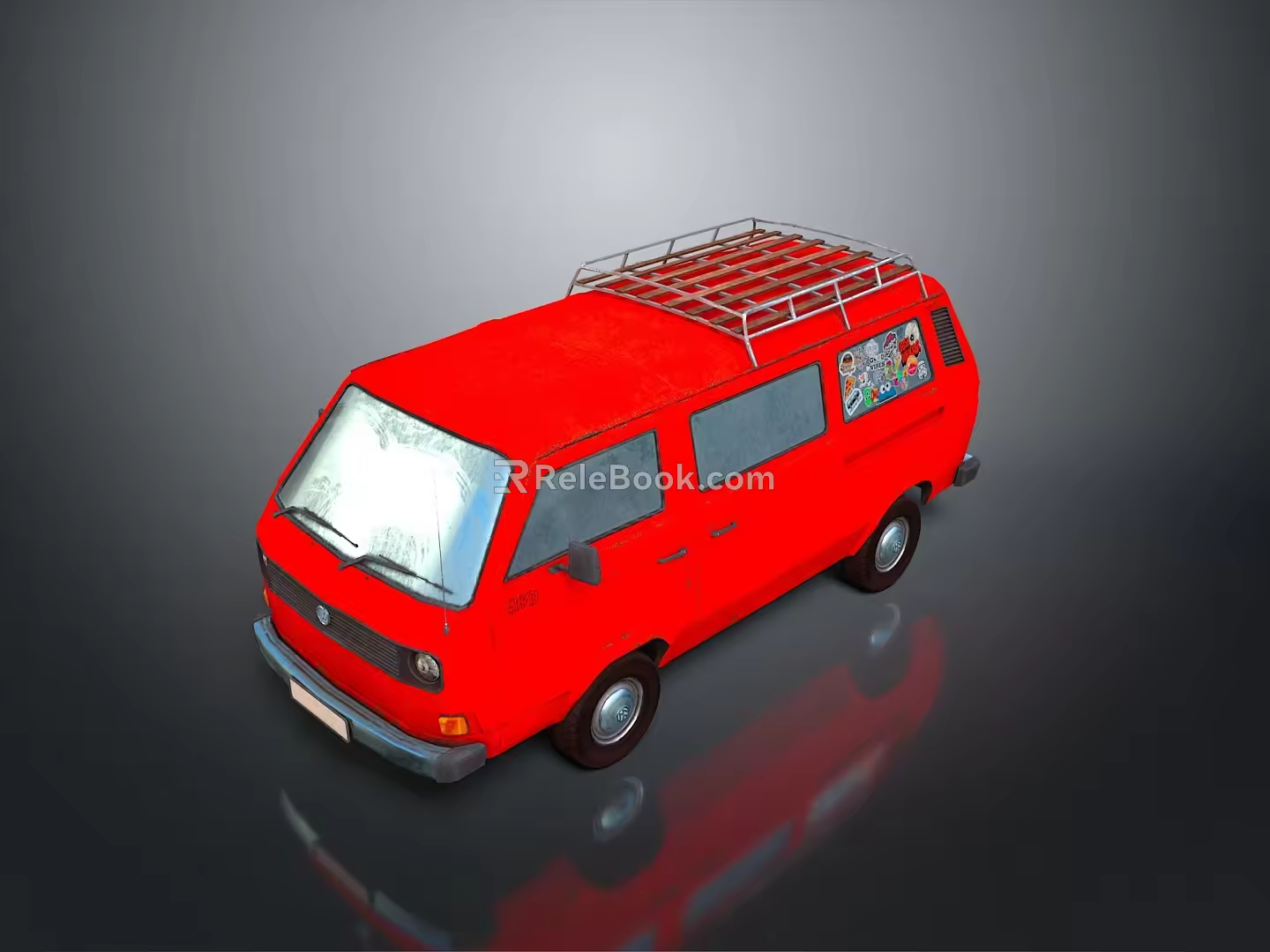 minibus minivan driverless bus school bus van box car 3d model