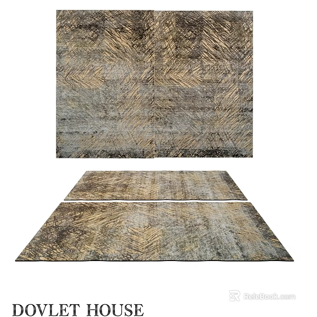 Textured Square Rug With Abstract Pattern And Neutral Tones For Home Decor 3d model 