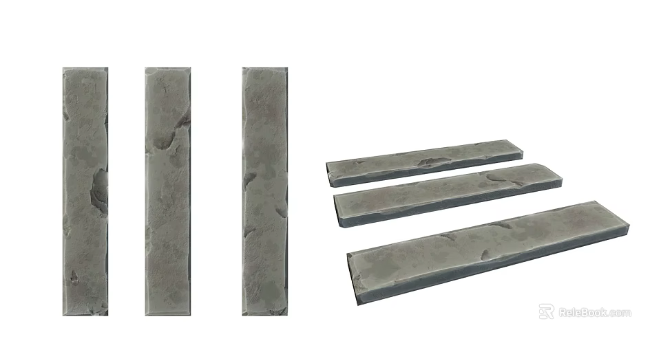 Natural Stone and Wood Slabs for Modern Interior Decor Projects 3d model 