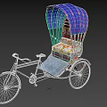 Colorful Tricycle Bicycle With Decorative Canopy And Comfortable Seating Design