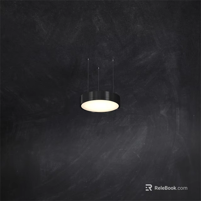 Modern Circular Pendant Light With White Illumination And Minimalist Design Features 3d model 