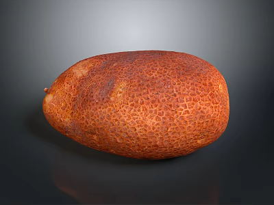 Fresh Orange Kiwano Melon With Honeycomb Textured Skin On Dark Background 3d model