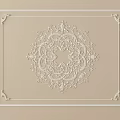 Elegant White Ceiling Light Panel With Intricate Floral Patterns And Decorative Border 3d model