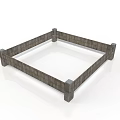 Wooden Square Fence Frame With Corner Posts For Garden Border