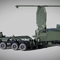 Green Military Radar Vehicle With Large Antenna And Heavy Duty Wheels