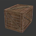 3D Wooden Crate Scene Component With Textured Slats And Cross Braces