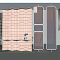 Modern partition glass screen partition 3d model