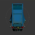 Blue Industrial Device Design With Colorful Wires Round Base And Structure