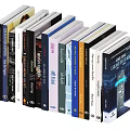 Colorful Book Stack With Various Cover Designs And Spines On White Background