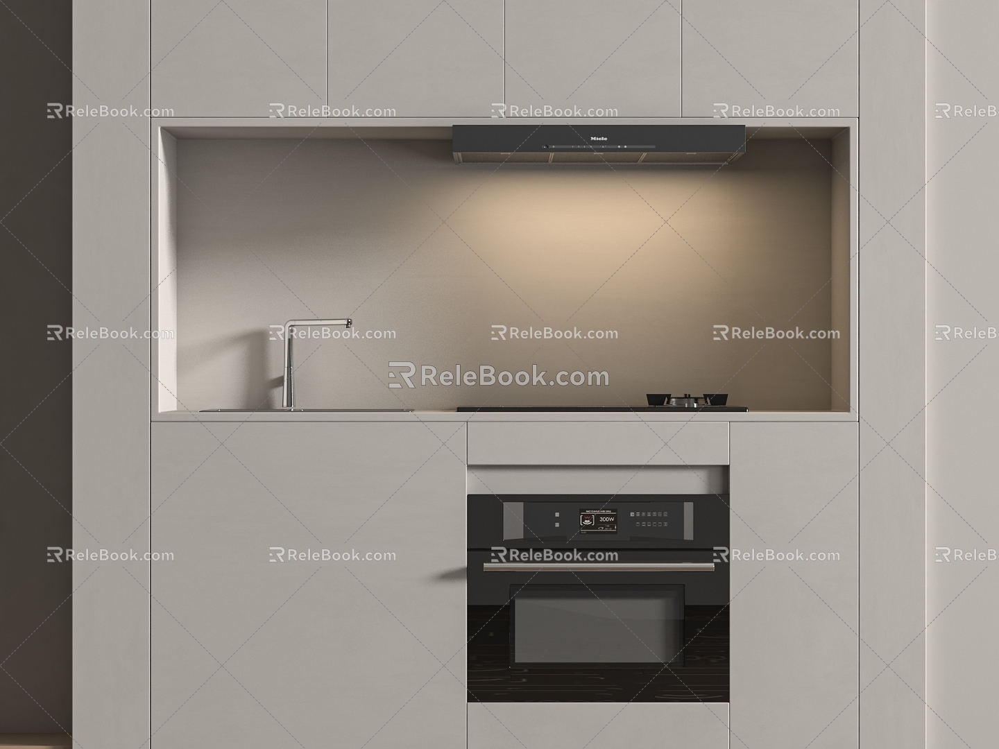 Stove gas stove range hood kitchenware 3d model