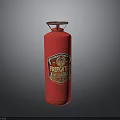 Red Fire Extinguisher With Fireproof Emblem For Emergency Safety Use