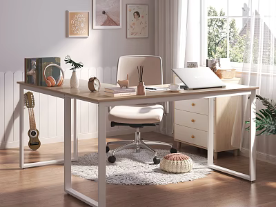 Modern Desk Chair Desk 3d model