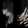 Modern Unique Artistic Chandelier With Streamlined Curved Metal Structure For Interior Decoration