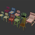 Furniture Collection of Various Style Chairs in Different Colors and Designs