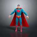 Superman Game Movie Character 3D Render With Blue Suit Red Cape Yellow Belt S Logo