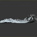 Snowy Mountain Terrain With Rocky Peaks And Snow Covered Valleys