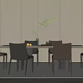 Modern Dining Table and Chair Combination 3d model
