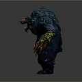 Mystical Plant Covered Bear Shaped Creature Featuring Green Vines Leaves And Red Berries