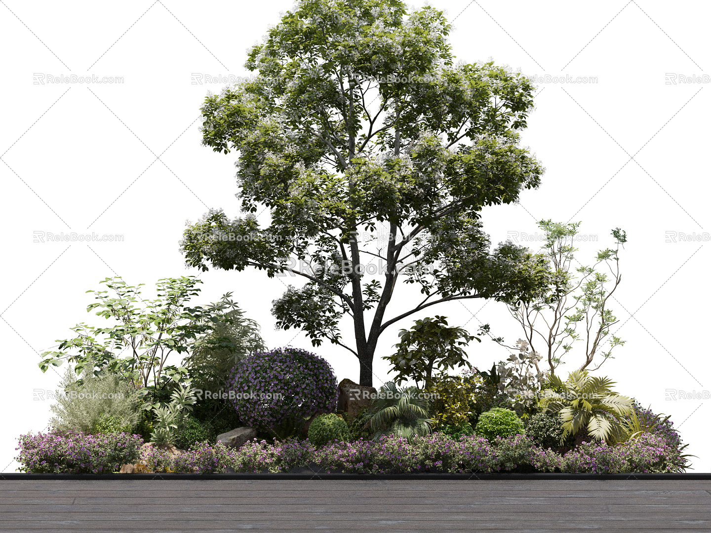 Modern Tree Plant Landscape Cluster 3d model