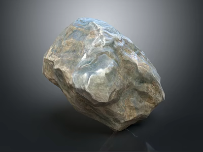 Natural Raw Stone with Rough Textured Surface and Detailed Natural Patterns 3d model