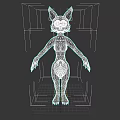 Cartoon Fox Character 3D Model With Orange Body And Black Paws