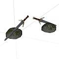 Weapon Sword in Stone 3d model
