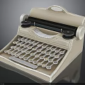 Vintage Typewriter With Beige Body Classic Keyboard And Round Keys