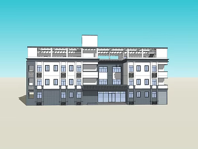 Modern Multi Story Building Exterior Design With Clean Lines And Windows 3d model