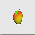 Fresh Ripe Mango With Vibrant Orange Yellow Gradient Color And Green Leaf