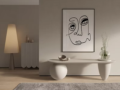 Quiet Abstract Painting Texture Decoration Hanging Painting 3d model