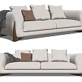 Modern double sofa three-seat sofa 3d model