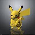 Pikachu Animated Creature Character With Yellow Fur Black Tipped Ears Red Cheeks Standing