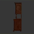 Vintage Mahogany Cabinet Furniture With Intricate Carvings Drawers And Upper Lower Sections