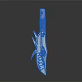 Ornate Decorative Weapon With Silver Blade Pink Handle And Red Gemstone