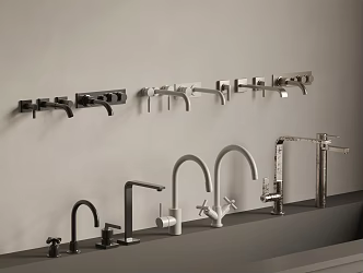 Modern wall drain faucet 3d model