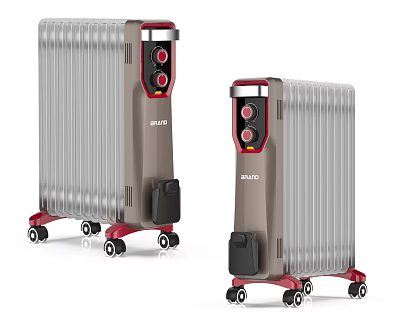 BRANDO Electric Heaters With Mobile Wheels Control Panel And Modern Design 3d model