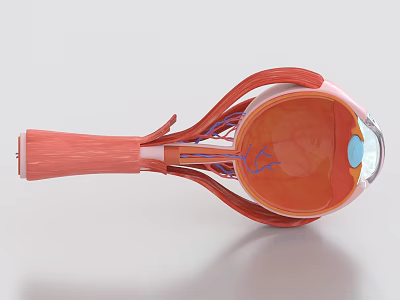 Detailed Anatomical Eye Model Showing Muscles Blood Vessels And Internal Structures 3d model
