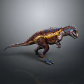 Realistic 3D Dinosaur Model With Vibrant Blue Yellow Brown Colors And Detailed Skin Texture