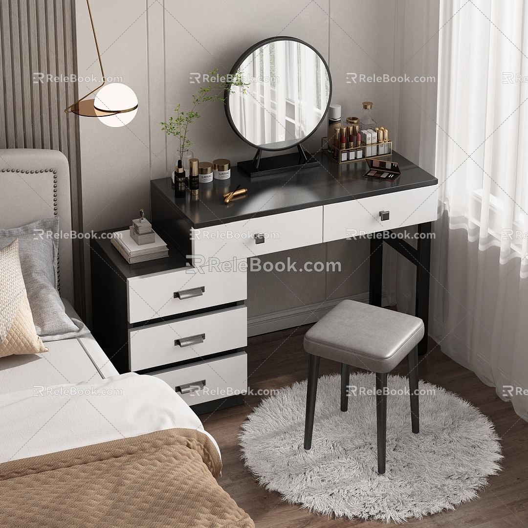 Dressing Table Dressing Table Light Luxury Dressing Table Black and White Dressing Table model