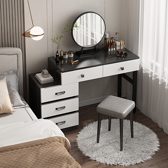 Dressing Table Dressing Table Light Luxury Dressing Table Black and White Dressing Table 3d model