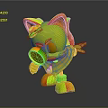 Cartoon Red Fox Character In Detective Role With Magnifying Glass And Scarf