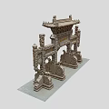 Chinese Archway Stone Archway 3d model