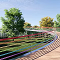 Modern Landscape Bridge Landscape Special-shaped Curve Landscape Bridge 3d model