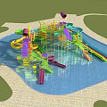 Colorful Water Play Equipment For Kids With Slides And Outdoor Structure