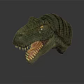 Realistic Reptile Dinosaur Tyrannosaurus Rex Head With Sharp Teeth Green Skin