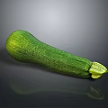 Fresh Green Zucchini Vegetable Showing Natural Curved Shape and Smooth Skin