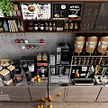 Modern operating table milk tea coffee shop operating table 3d model